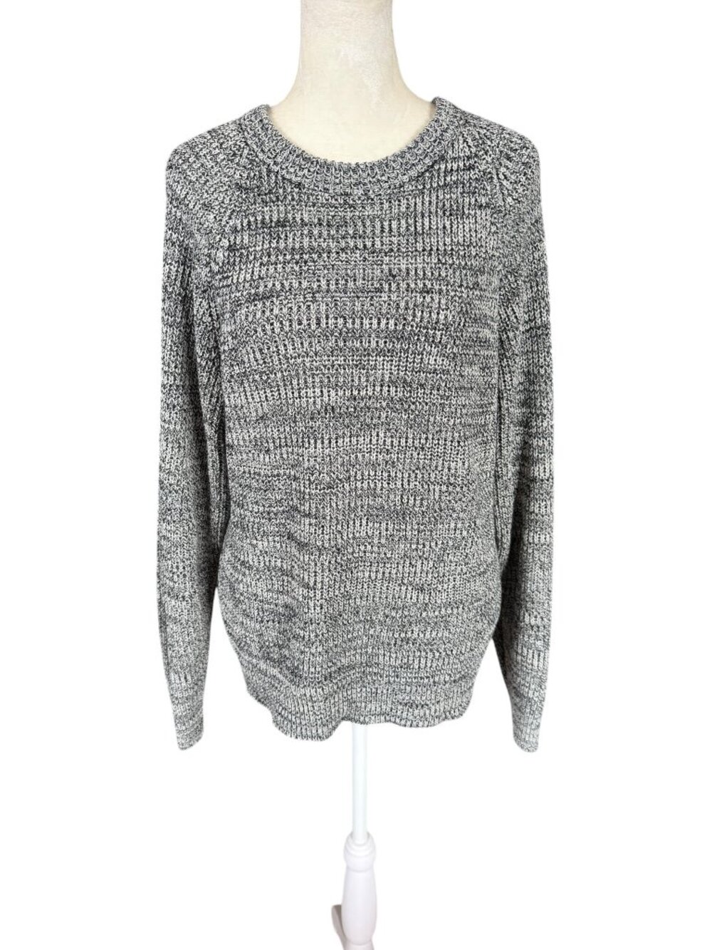 Expressions women's marled knit pullover sweater long sleeve stretchy medium